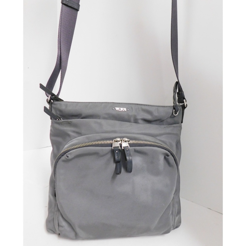 Tumi Voyageur Capri Crossbody Shoulder Bag Gray Nylon